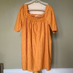 MANGO Smocked Eyelet Summer Dress